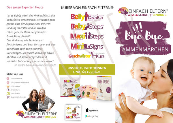 Stillen, Tragen, Schlafen Faltblatt / Flyer