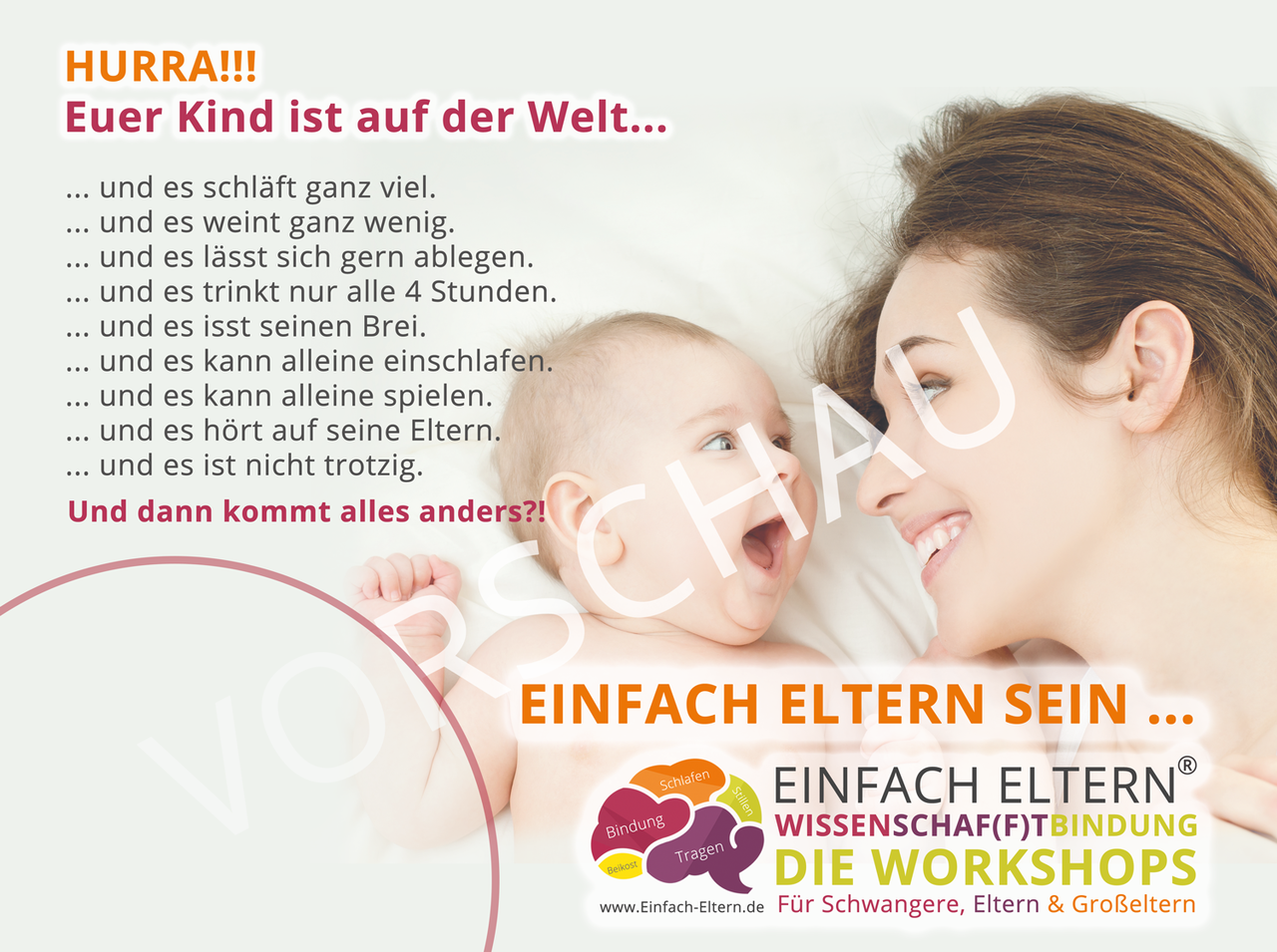 Werbeplakate Workshop "Einfach Eltern sein"