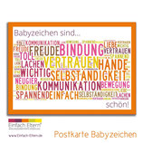 Postkarte Babyzeichen